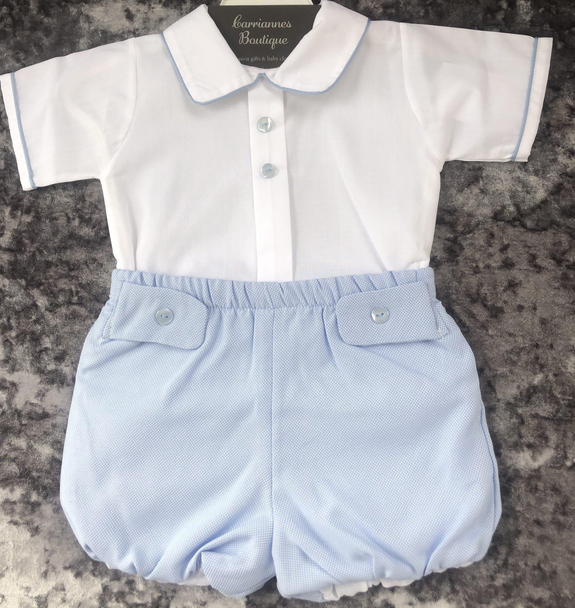 Baby Boys Spanish Style Romany Blue & White Suit,Baby Boys  Spanish Outfit 0-9m, 