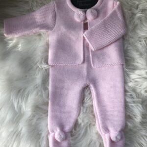 pink baby spanish knitted set