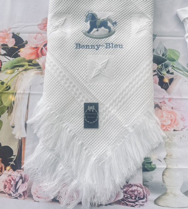 Horse baby shawl blanket personalised