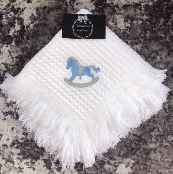 Rocking horse baby shawl