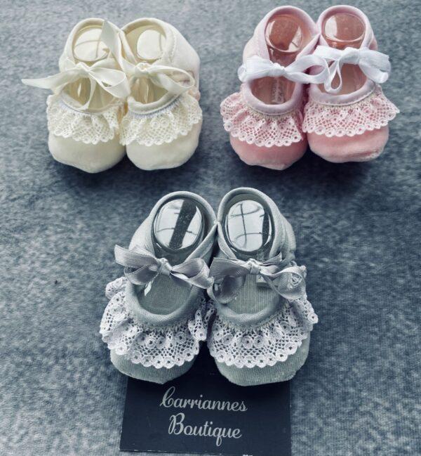 Lace newborn baby girls shoes Spanish uk boutique