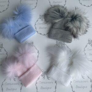 Newborn Spanish Baby Boutique Pom Pom Hat