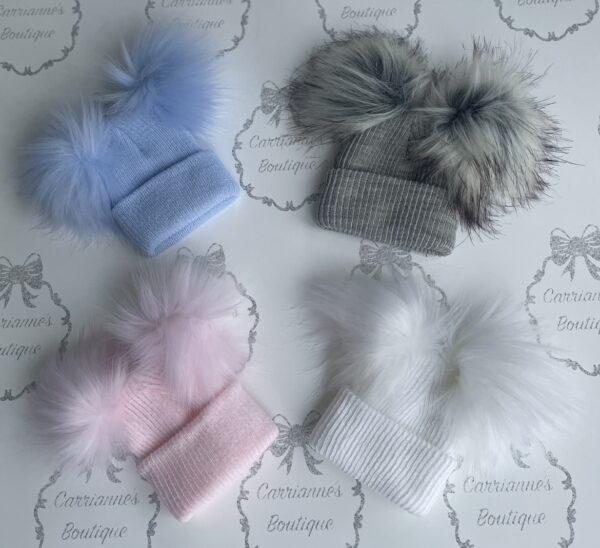 Newborn Spanish Baby Boutique Pom Pom Hat