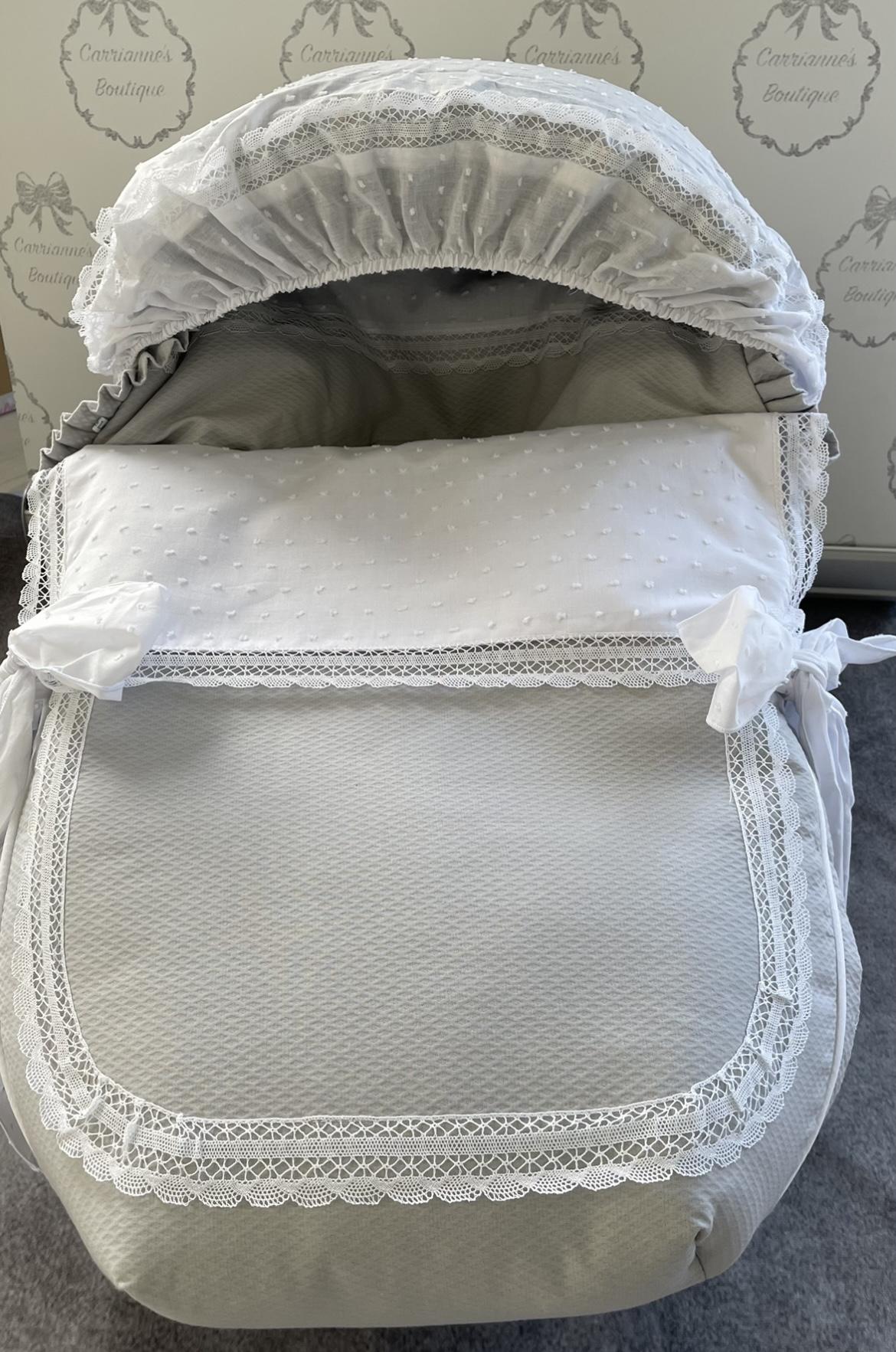 Grey Spanish Car Seat Baby Cosy Foot Muff - Carrianne's Boutique