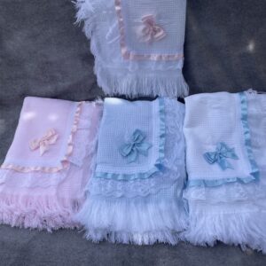 Spanish baby shawl Blanket bow