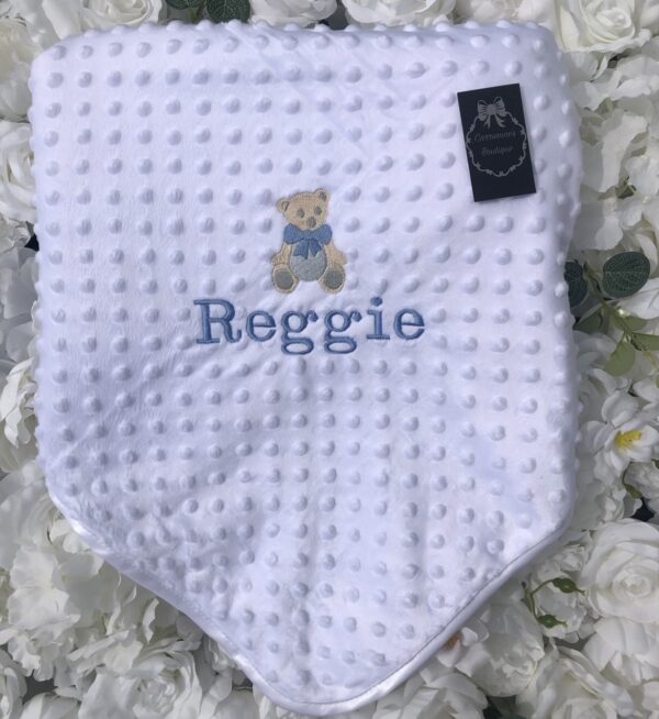 Personalised baby blanket with bear