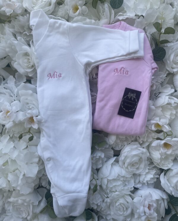 Personalised embroidery name Sleepsuit