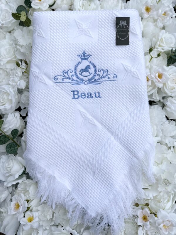 Personalised baby blanket horse