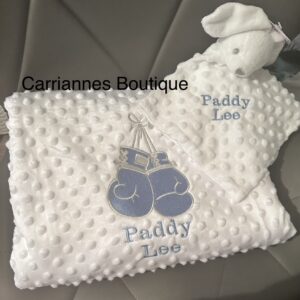 Personalised baby blanket embroidery boxing glove