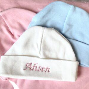 Personalised newborn baby hat