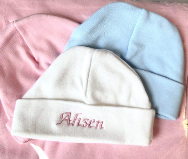 Personalised newborn baby hat